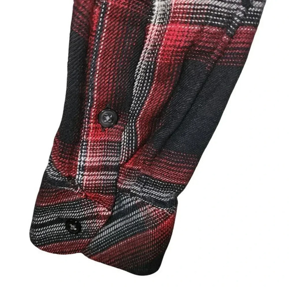 Madewell Shirt Women's Size XXS Black Red Cotton Button Down Long Sleeve Plaid - Picture 5 of 7